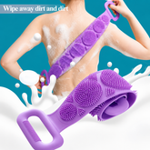 Combo Deal Of Silicone Back Scrubber And Silicone Bath Brush - Soft Body Exfoliating Shower Tools For Effective Cleaning And Skin Massage