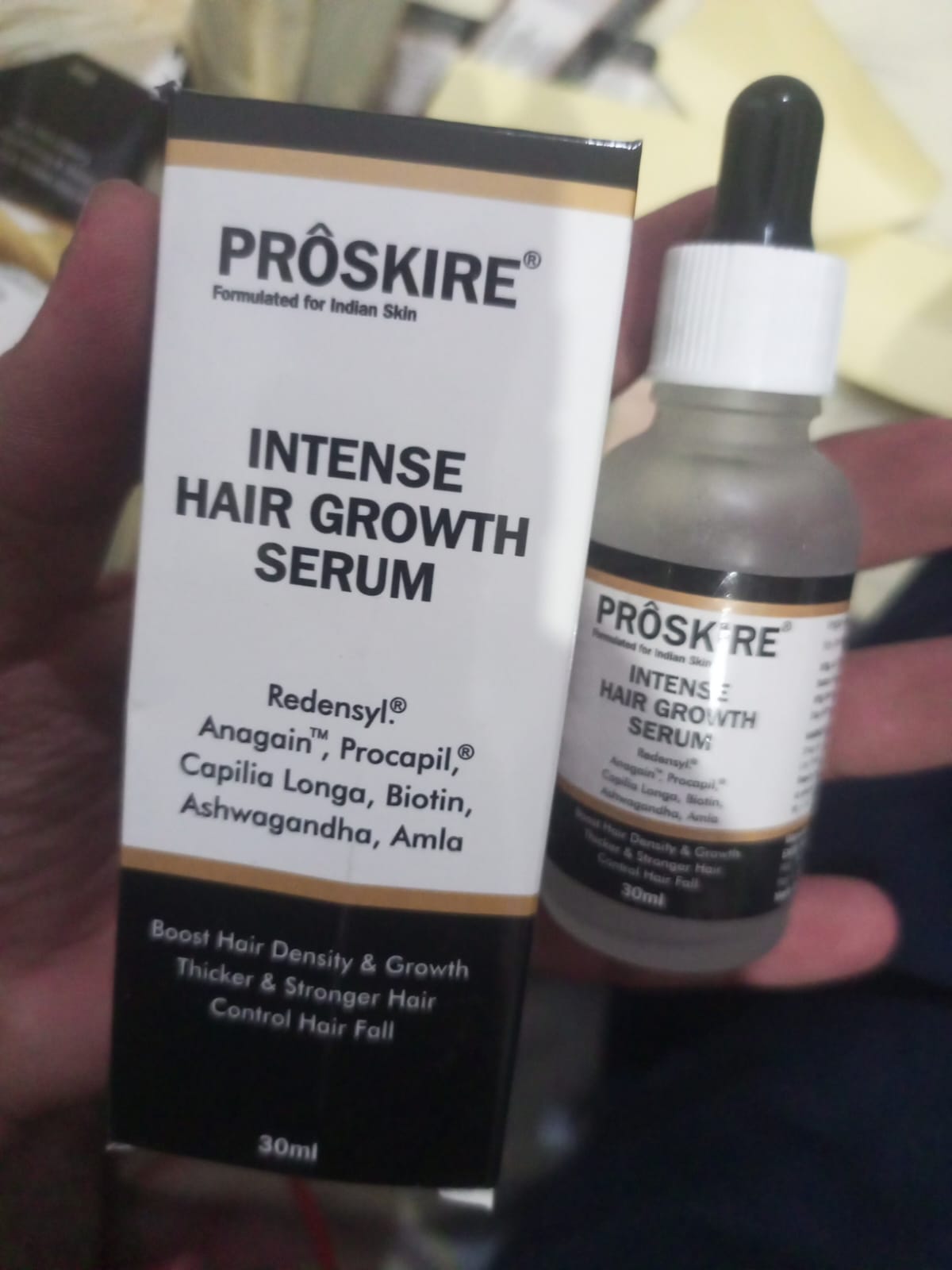Proskire Intense Hair Growth Serum – Redensyl, Procapil, Biotin Hair Fall Control Serum - 30ml