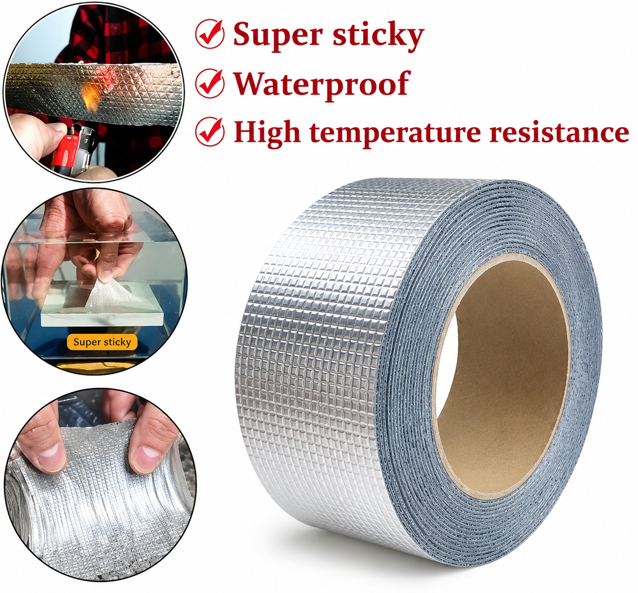 Heavy Duty Aluminum Foil Butyl Waterproof Repair Tape