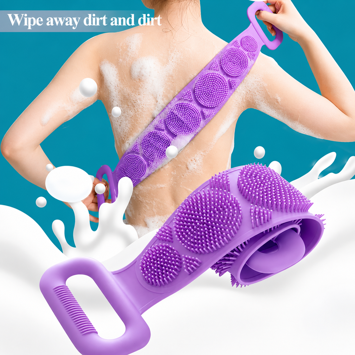 Combo Deal Of Silicone Back Scrubber And Silicone Bath Brush - Soft Body Exfoliating Shower Tools For Effective Cleaning And Skin Massage