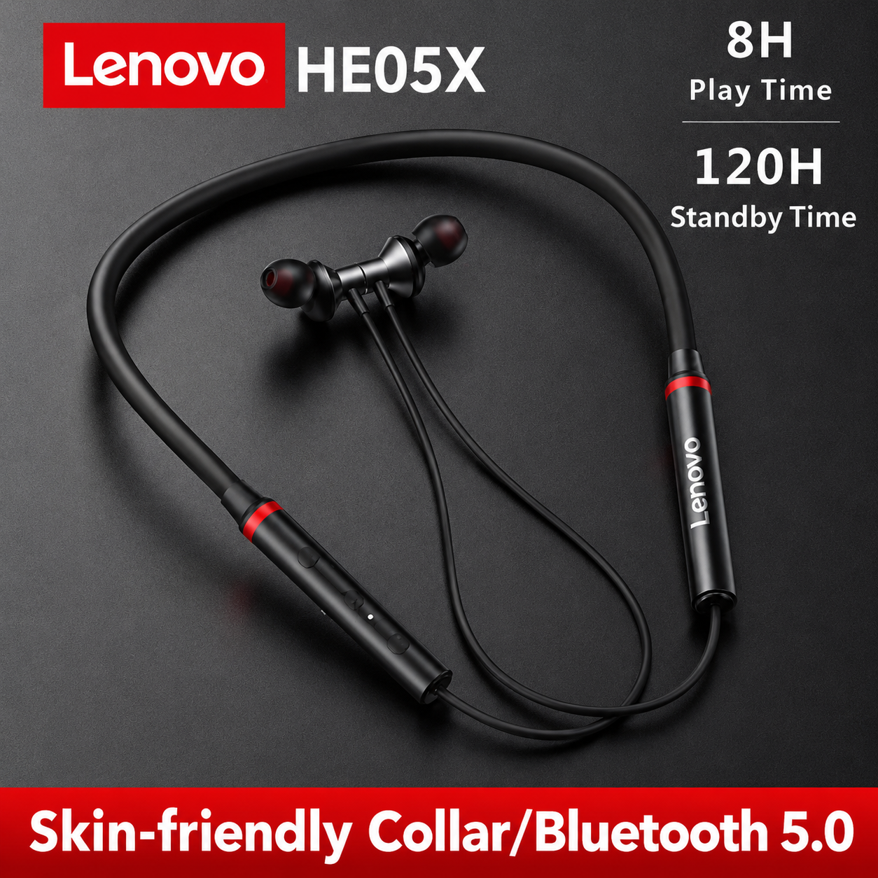 Lenovo Neckband Wireless Bluetooth Earbuds Stereo Earphones bluetooth In-Ear Headphones Airpods Premium Quality
