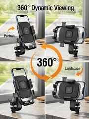 FLY PT-030 Universal Bike Phone Holder Secure Stable Hands Free Riding With 360 Degree Adjustable Viewing